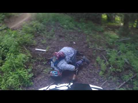 Mountain Bike Crash caught on GoPro (broken ankle)