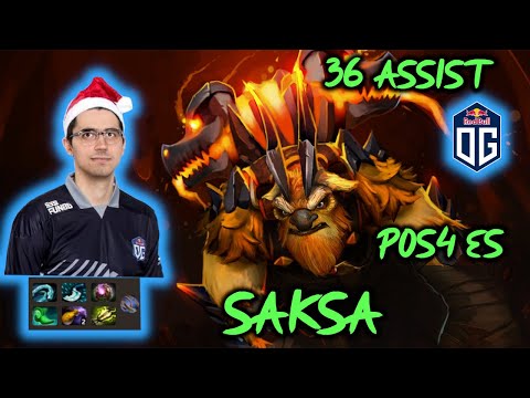 OG.Saksa Octarine Earthshaker pos4 Insane 36 assist EU Pro support dota 7.28b fullgame