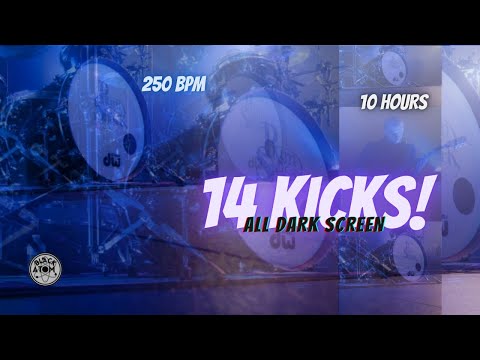 Kick Drum at 250 Beats Per Minute ⨀ 10 Hours - All Dark Screen ⨀