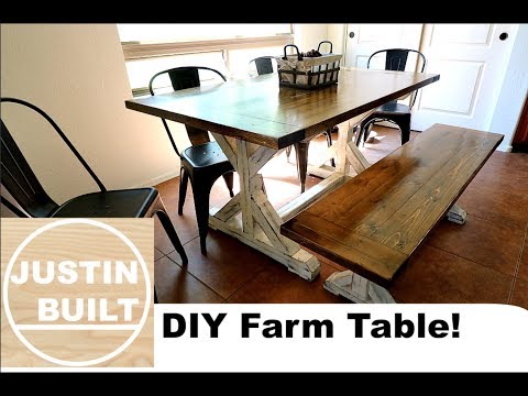 How to Build a Farmhouse Table and Bench DIY