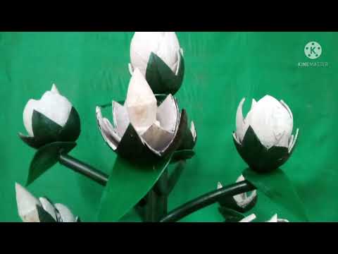 Coconut Flower Pot | පොල් කටු ආශ්‍රිත නිර්මාණ|පොල් කටු මල් පෝච්චිය | Hiruni Uththara