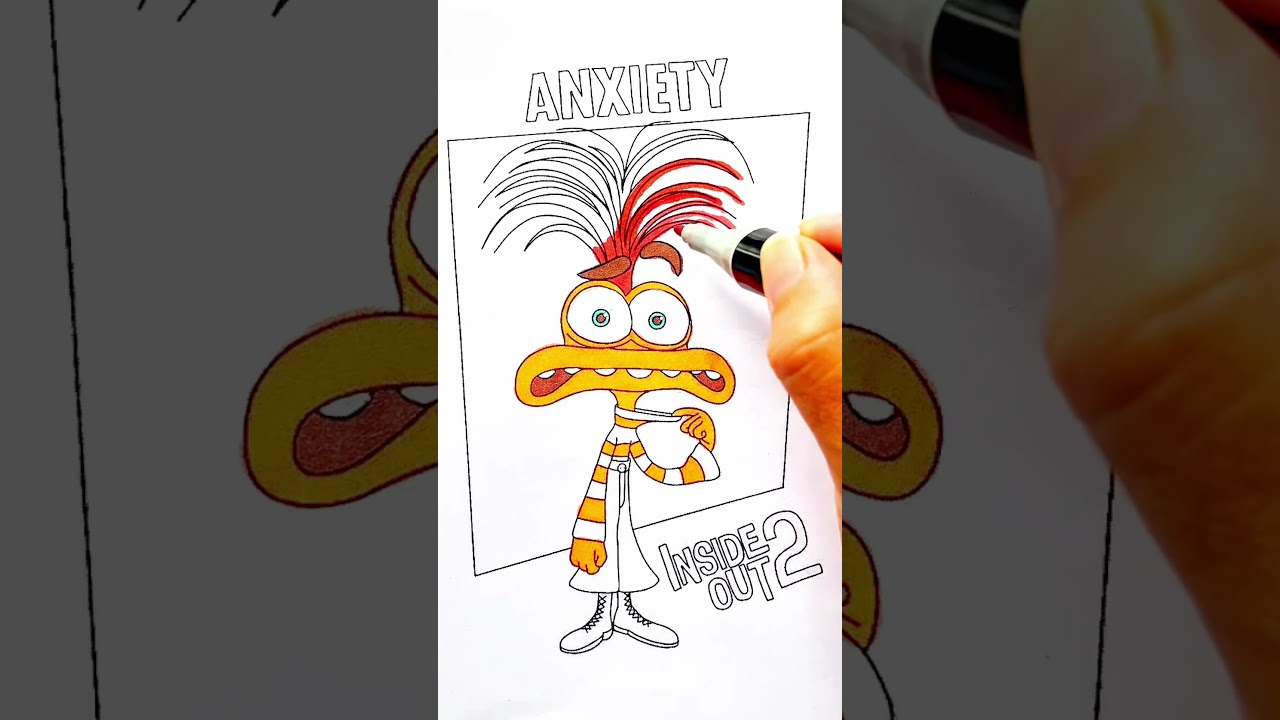 Inside Out 2 Anxiety Coloring Pages #insideout2 #anxiety #coloring
