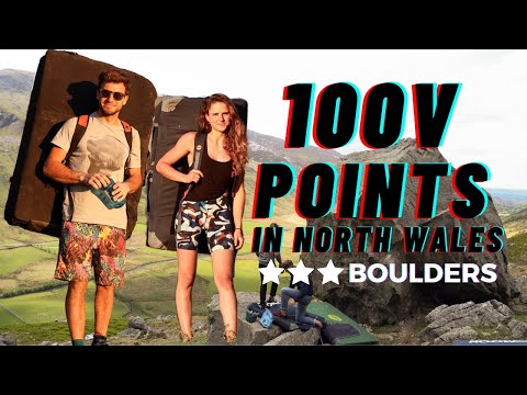 Climbing 100 V points on the BEST *** boulders in North Wales in one day