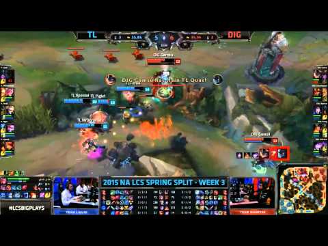 DIG Turnaround Teamfight Shiptur Ahri Doublekill - TL vs DIG Game 1 (NA LCS Spring 2015)