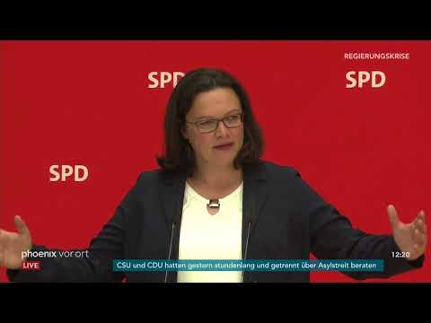 Regierungskrise: Andrea Nahles über den Streit in der Union am 02.07.18