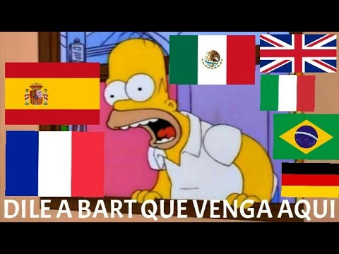 "DILE A BART QUE VENGA AQUÍ" en 7 idiomas diferentes | Los Simpson
