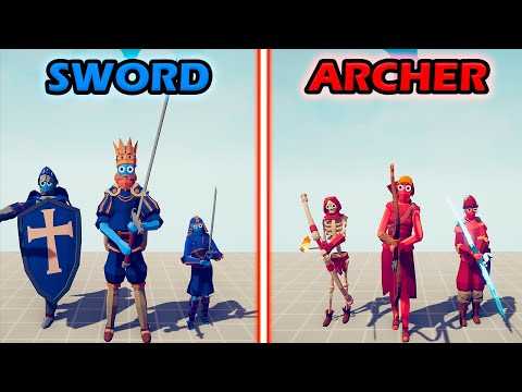 ARCHER TEAM vs SWORD TEAM - Totally Accurate Battle Simulator | TABS