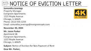 How To Write Notice of Eviction Letter with Sample and Explanation | Writing Tutorials
