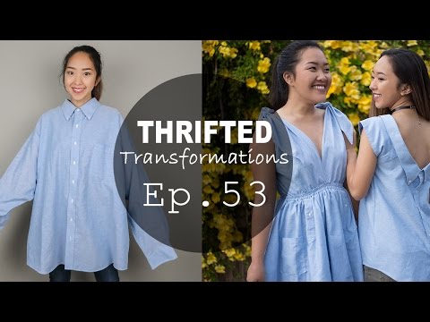 DIY Men's Shirt into Summer Dress and Top (Ft. Q2HAN) | Thrifted Transformations Ep. 53