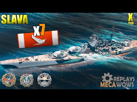 Slava 7 Kills & 177k Damage | World of Warships Gameplay 4k