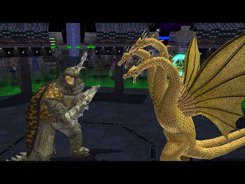 Godzilla Destroy All Monsters Melee: Megalon VS King Ghidorah (Hard) [GCN]
