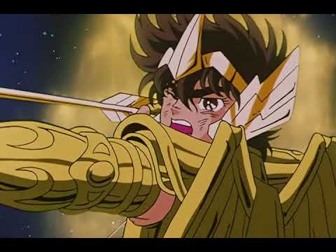 Cavalieri dello zodiaco - Pegasus scaglia la freccia d'oro contro Nettuno