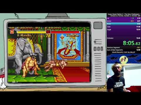 SF2 The new challengers (Honda - Hardest - genesis) WR Speedrun 12.55