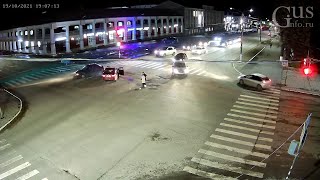 Видео аварии в центре города