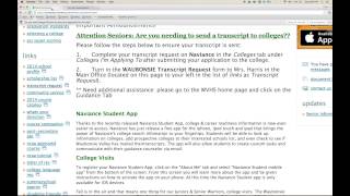 Requesting Transcripts through Naviance