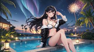30min  BGM🩵LoFi🩵｜"Quiet sea and fireworks"｜Lofi Hip Hop｜Chill Music 【Lofi Study / Relaxing Music】