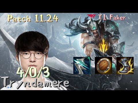 [MID] Tryndamere T1 Faker patch 11.24 Ranked KR Pro | League of Legends