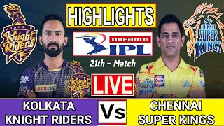 KKR vs CSK IPL 2020 Match 20 Full Match Highlights | csk vs kkr highlights | ipl 2020 highlights