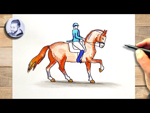 Comment dessiner un cheval avec un cavalier