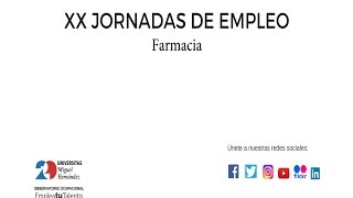 XX Jornadas de Empleo. Farmacia. Intervención Pedro Antequera