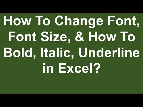 How To Change Font Font Size How To Bold Italic Underline in Excel Urdu Hindi