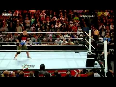 Masked Kane attacks John Cena on WWE Raw 12--19--11 [HQ]