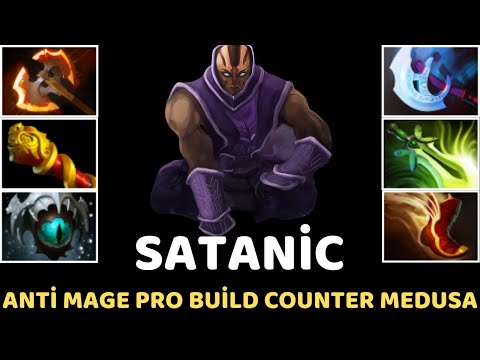 SATANİC Anti Mage Pro Build Counter Medusa Hard Game 7.33 Dota 2