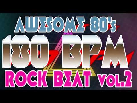 180 BPM - Awesome 80's Hard Rock Beat vol. 2 - 4/4 Drum Track - Metronome - Drum Beat