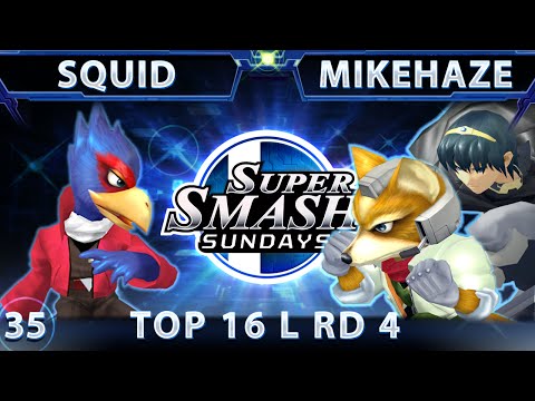 SSS 35 - Squid (Falco) Vs. JJs MikeHaze (Marth/Fox) SSBM - Top 16 Losers Round 4 - Smash Melee