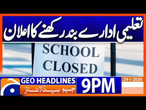 Geo News Headlines 9 PM | 24th January 2026
