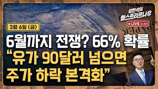 [김현석의 월스트리트나우-3월6일] 6월까지 전쟁? 66% 확률.."유가 90달러 넘으면 주가 하락 본격화"