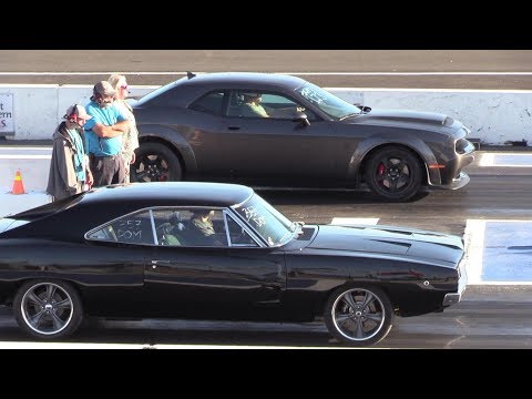 Old vs New Muscle Cars - drag racing , Dodge Demon,Chevy Nova,Dodge Challenger,Hellcat and more