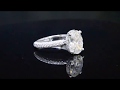 Natural Under Halo 3 Row Micro Pave Setting Diamond Engagement Ring