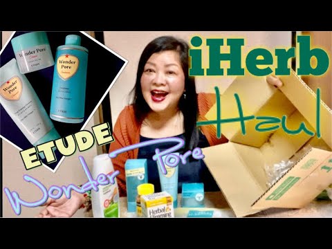 [iHerb HAUL] ETUDE WONDER PORE+Slimming TEA,Collagen,Skin Care | UNBOXING | #nancydichannel