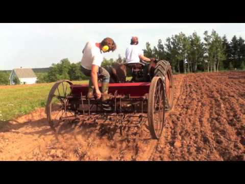 Old Massey Harris Seed Drill Planting Oats