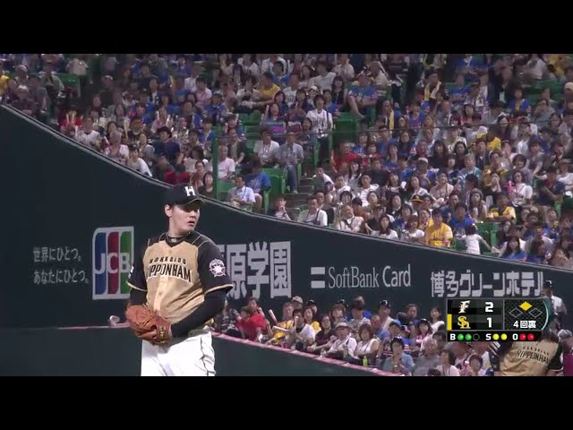 【4回裏】ファイターズ・有原 ピンチを招くも決め球は全球フォークで3者連続三振!! 2016/9/22 H-F