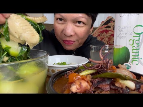 TINOLANG MANOK | ADOBONG PUSIT | FILIPINO FOOD | MUKBANG PHILIPPINES
