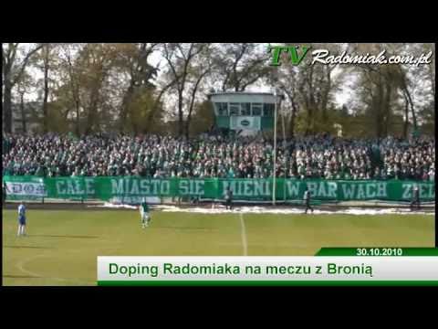 Radomiak Radom - Broń Radom. Doping kibiców zielonych.