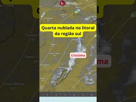 Quarta no sul do Brasil, muita nebulosidade no litoral!  #santacatarina #clima #suldobrasil