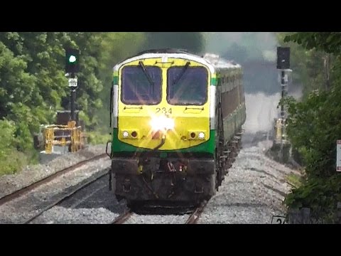 IE 201 Class Loco + Mark 4 Intercity Train - Monasterevin Station, Kildare