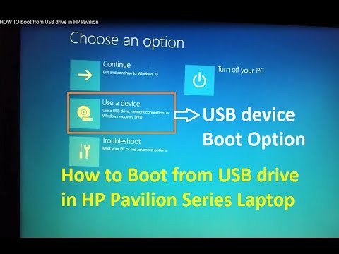 How To boot from USB drive in HP Pavilion Laptop - USB Boot Option (Legacy Support Enabled in BIOS)