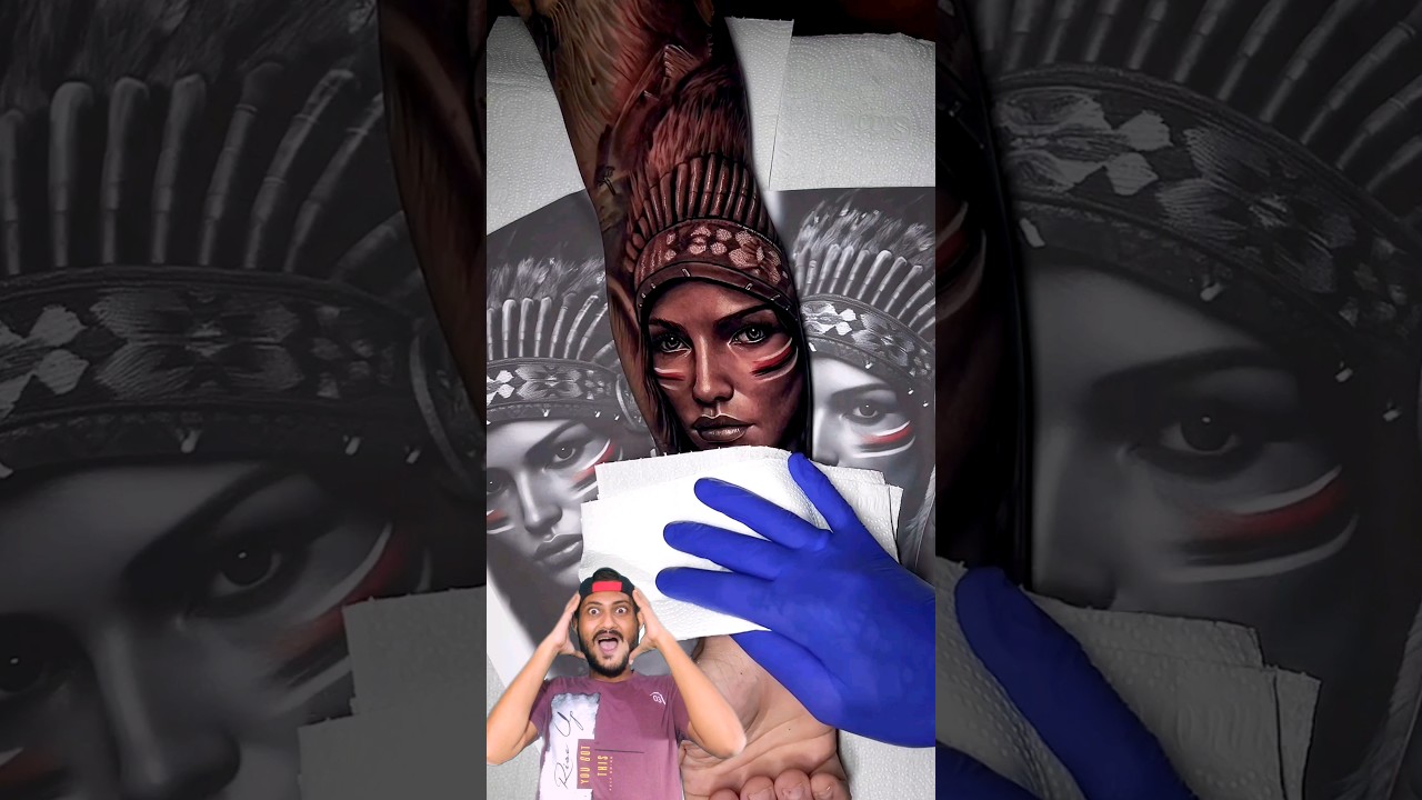 Native American Woman 😍✨#tattoo#tattooart#tattoodesign#artwork#reaction#trending#youtube#shorts