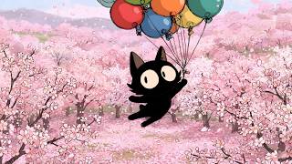 Cat Jazz Relax Playlist | Peaceful Sakura Background Music for Work & Sleep