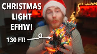 I Built A 130 Foot End Fed Half Wave Antenna From Christmas Lights!