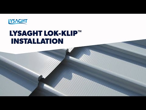 Part of a video titled How to install LYSAGHT LOK-KLIP® with KLIP-LOK 700® roof cladding