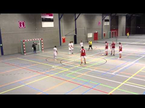 Futsal goalkeeper save with ass