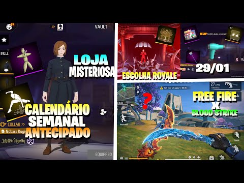 NEW WEEKLY SCHEDULE IN ADVANCE! FREE FIRE X BLOOD STRIKE, MYSTERY SHOP, FREE SKINS AND MORE!!