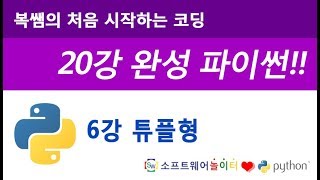 [파이썬 기초 강의/20강 완성] 6강 튜플형