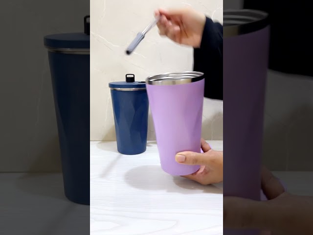 كوب حافظ حرارة استيل ازرق غامق 600 مل