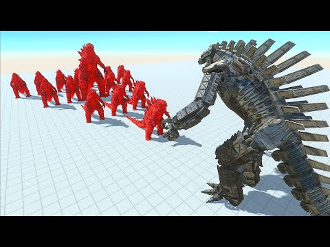 RED GODZILLA 2021 VS MECHA GODZILLA DEATH RUN - Animal Revolt Battle Simulator